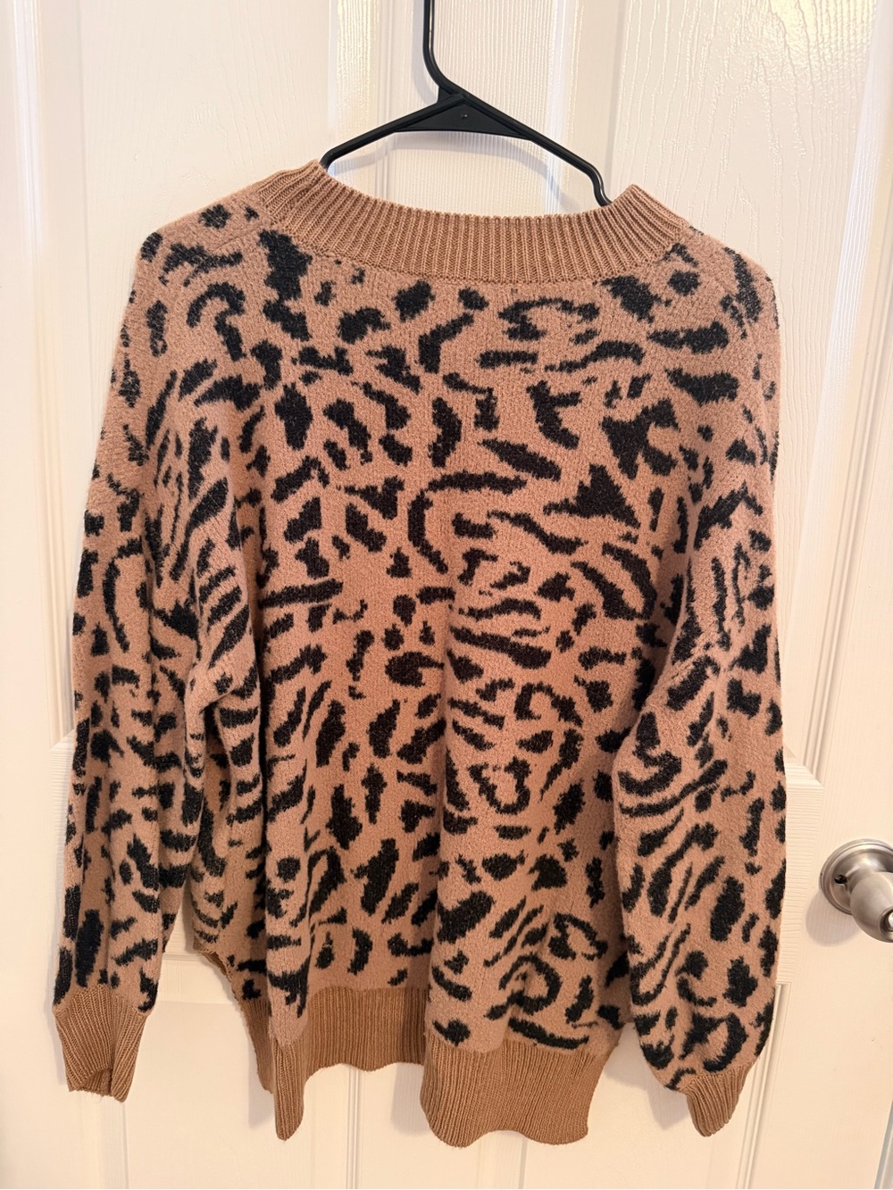 JODIFL Tan and Black Animal-Print Crewneck Sweater - Picture 2 of 4